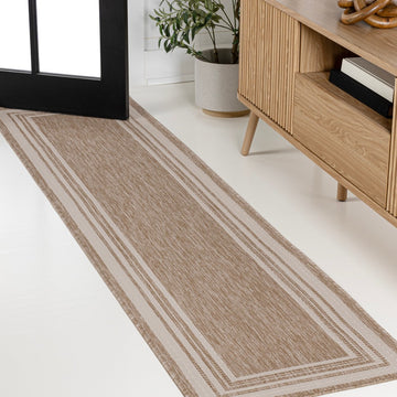 Lido Traditional Casual Pinstripe Border Area Rug
